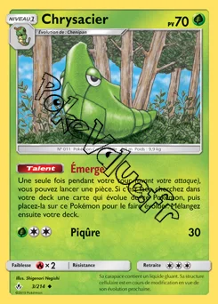 Carte Pokémon Chrysacier n°3 de la série Alliance Infaillible