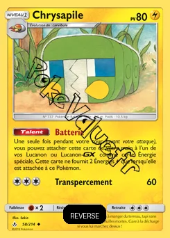 Carte Pokémon Chrysapile Reverse n°58 de la série Alliance Infaillible