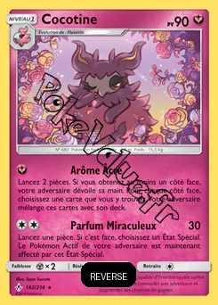 Carte Pokémon Cocotine Reverse n°142 de la série Alliance Infaillible