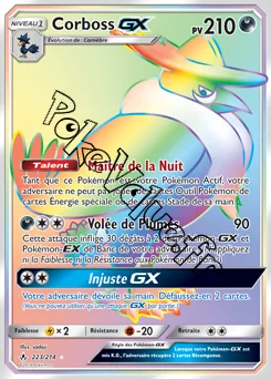 Carte Pokémon Corboss GX n°223 de la série Alliance Infaillible