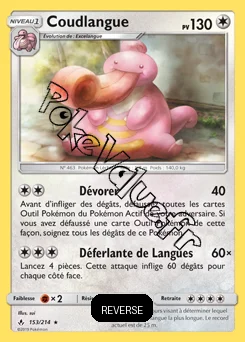 Carte Pokémon Coudlangue Reverse n°153 de la série Alliance Infaillible