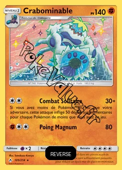 Carte Pokémon Crabominable  Reverse n°105 de la série Alliance Infaillible