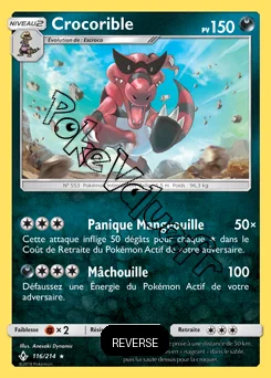 Carte Pokémon Crocorible Reverse n°116 de la série Alliance Infaillible
