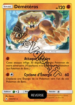 Carte Pokémon Démétéros Reverse n°103 de la série Alliance Infaillible
