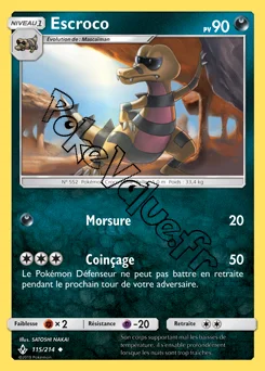 Carte Pokémon Escroco n°115 de la série Alliance Infaillible