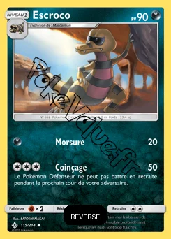 Carte Pokémon Escroco Reverse n°115 de la série Alliance Infaillible