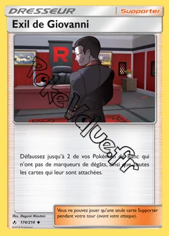 Carte Pokémon Exil de Giovanni n°174 de la série Alliance Infaillible