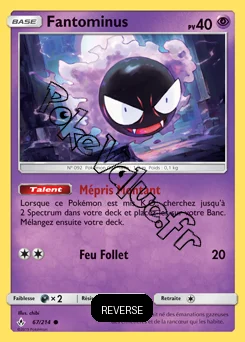 Carte Pokémon Fantominus Reverse n°67 de la série Alliance Infaillible