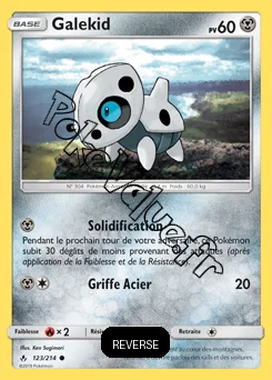 Carte Pokémon Galekid Reverse n°123 de la série Alliance Infaillible