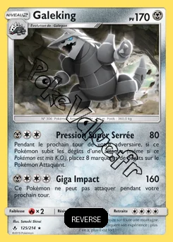 Carte Pokémon Galeking Reverse n°125 de la série Alliance Infaillible