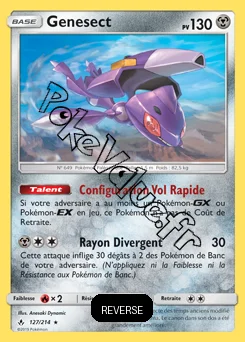 Carte Pokémon Genesect  Reverse n°127 de la série Alliance Infaillible