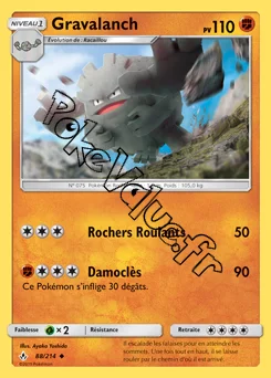 Carte Pokémon Gravalanch n°88 de la série Alliance Infaillible