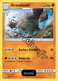 Carte Pokémon Gravalanch Reverse n°88 de la série Alliance Infaillible