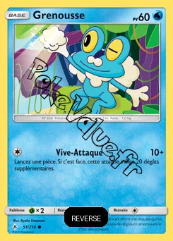 Carte Pokémon Grenousse Reverse n°51 de la série Alliance Infaillible