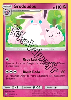 Carte Pokémon Grodoudou n°135 de la série Alliance Infaillible