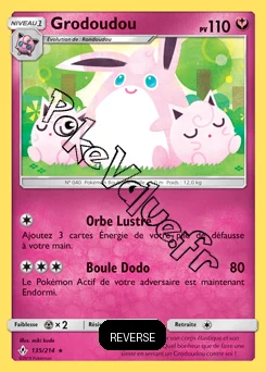 Carte Pokémon Grodoudou Reverse n°135 de la série Alliance Infaillible