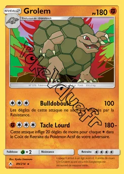 Carte Pokémon Grolem n°89 de la série Alliance Infaillible