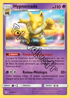 Carte Pokémon Hypnomade n°72 de la série Alliance Infaillible