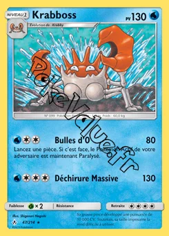 Carte Pokémon Krabboss n°47 de la série Alliance Infaillible