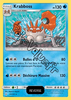 Carte Pokémon Krabboss Reverse n°47 de la série Alliance Infaillible