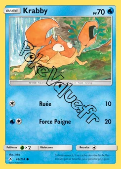 Carte Pokémon Krabby  n°46 de la série Alliance Infaillible