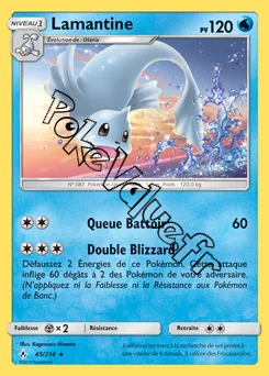 Carte Pokémon Lamantine n°45 de la série Alliance Infaillible