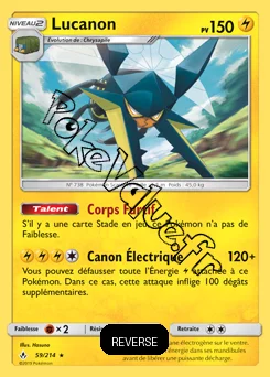 Carte Pokémon Lucanon Reverse n°59 de la série Alliance Infaillible