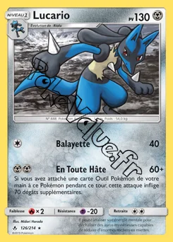 Carte Pokémon Lucario  n°126 de la série Alliance Infaillible