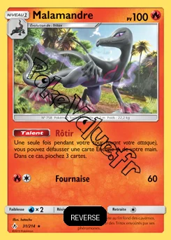 Carte Pokémon Malamandre Reverse n°31 de la série Alliance Infaillible