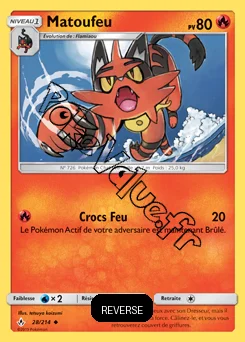 Carte Pokémon Matoufeu Reverse n°28 de la série Alliance Infaillible