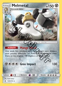 Carte Pokémon Melmetal  n°129 de la série Alliance Infaillible