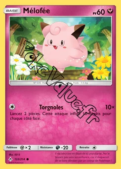 Carte Pokémon Mélofée n°132 de la série Alliance Infaillible