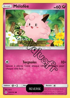 Carte Pokémon Mélofée Reverse n°132 de la série Alliance Infaillible