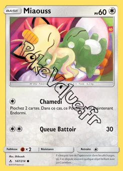 Carte Pokémon Miaouss n°147 de la série Alliance Infaillible
