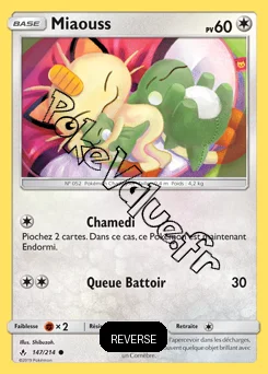 Carte Pokémon Miaouss Reverse n°147 de la série Alliance Infaillible
