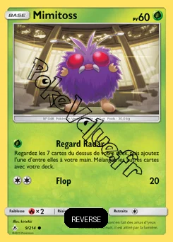 Carte Pokémon Mimitoss Reverse n°9 de la série Alliance Infaillible