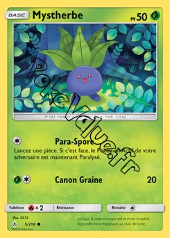 Carte Pokémon Mystherbe n°5 de la série Alliance Infaillible