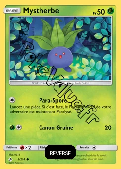 Carte Pokémon Mystherbe Reverse n°5 de la série Alliance Infaillible