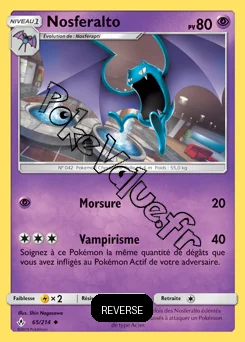 Carte Pokémon Nosferalto Reverse n°65 de la série Alliance Infaillible