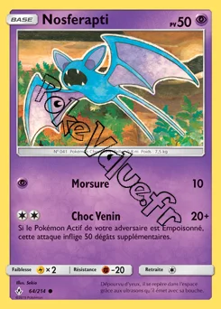 Carte Pokémon Nosferapti n°64 de la série Alliance Infaillible
