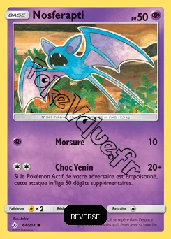 Carte Pokémon Nosferapti Reverse n°64 de la série Alliance Infaillible