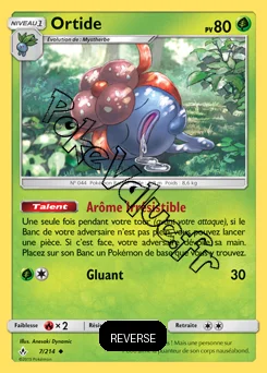 Carte Pokémon Ortide Reverse n°7 de la série Alliance Infaillible