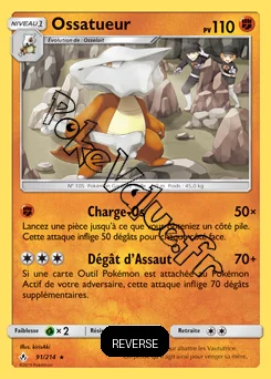 Carte Pokémon Ossatueur Reverse n°91 de la série Alliance Infaillible