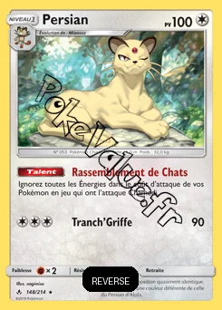 Carte Pokémon Persian  Reverse n°148 de la série Alliance Infaillible