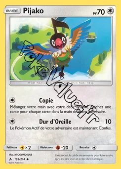 Carte Pokémon Pijako n°162 de la série Alliance Infaillible