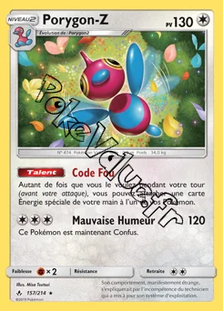 Carte Pokémon Porygon-Z n°157 de la série Alliance Infaillible