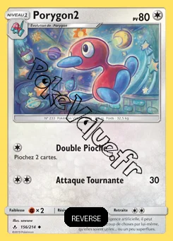Carte Pokémon Porygon2  Reverse n°156 de la série Alliance Infaillible