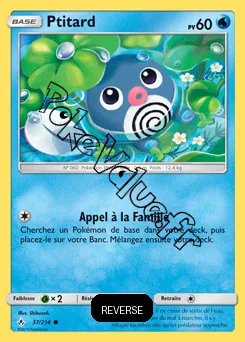 Carte Pokémon Ptitard Reverse n°37 de la série Alliance Infaillible