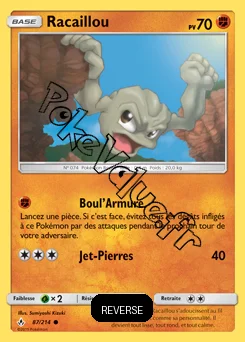 Carte Pokémon Racaillou Reverse n°87 de la série Alliance Infaillible