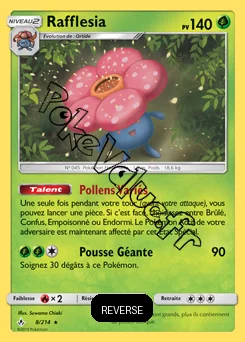 Carte Pokémon Rafflesia Reverse n°8 de la série Alliance Infaillible